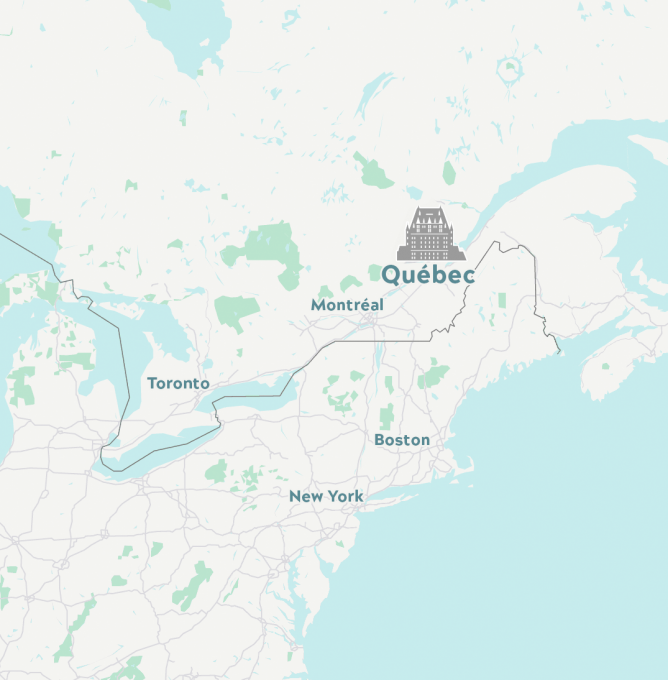 Carte de situation de Québec au Canada